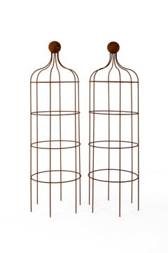 Pair of English Rose Garden Obelisks