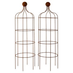 Pair of English Rose Garden Obelisks