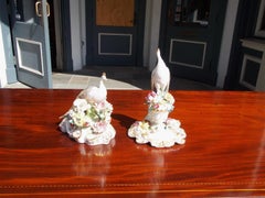 Pair of English Royal Crown Derby Porcelain Hand Painted Peacocks, Circa 1880