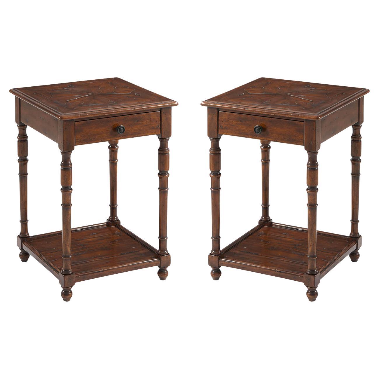 Pair of English Rustic Accent Tables For Sale