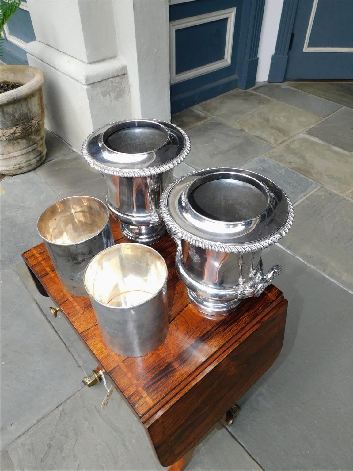 Pair of English Sheffield Matthew Boulton Gadrooned Champagne Buckets Circa 1800 For Sale 2