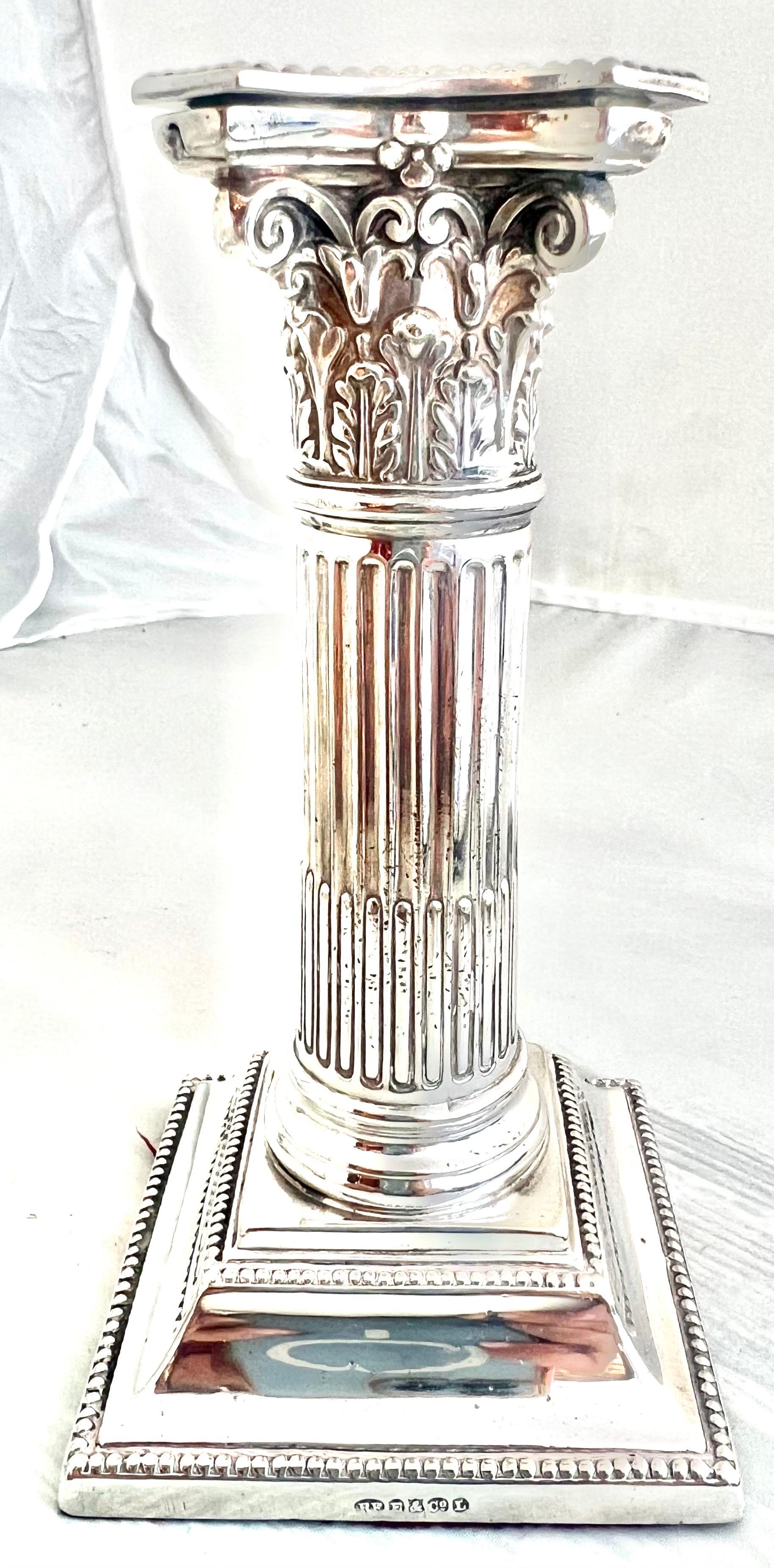 20th Century Pair of English Sheffield Silver Candlesticks For Sale