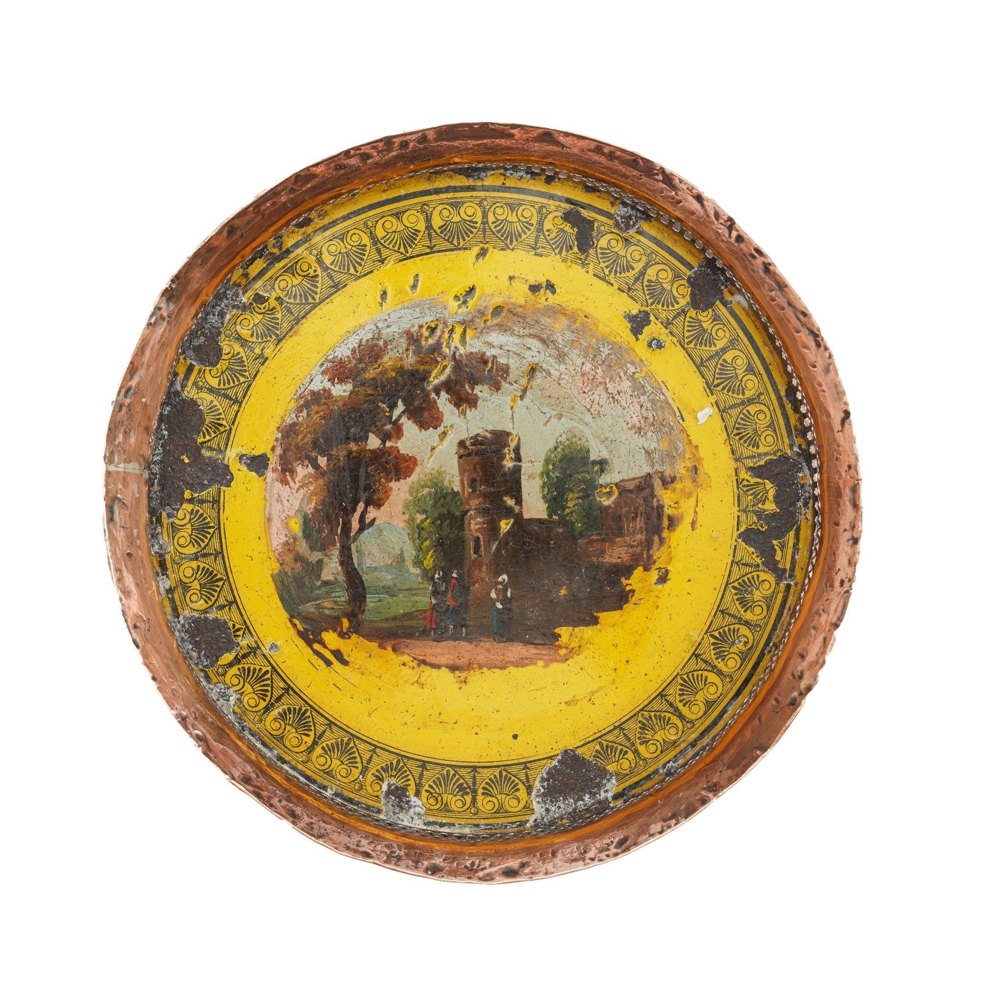 Pair of English Sheffield tole coasters, 1810-25 In Distressed Condition For Sale In Kenilworth, IL