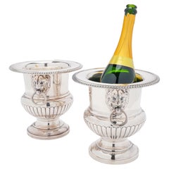 Pair of English Sheffield wine coolers, c. 1900-50