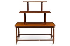 Pair of English Sheraton style 3 Tier Center Table