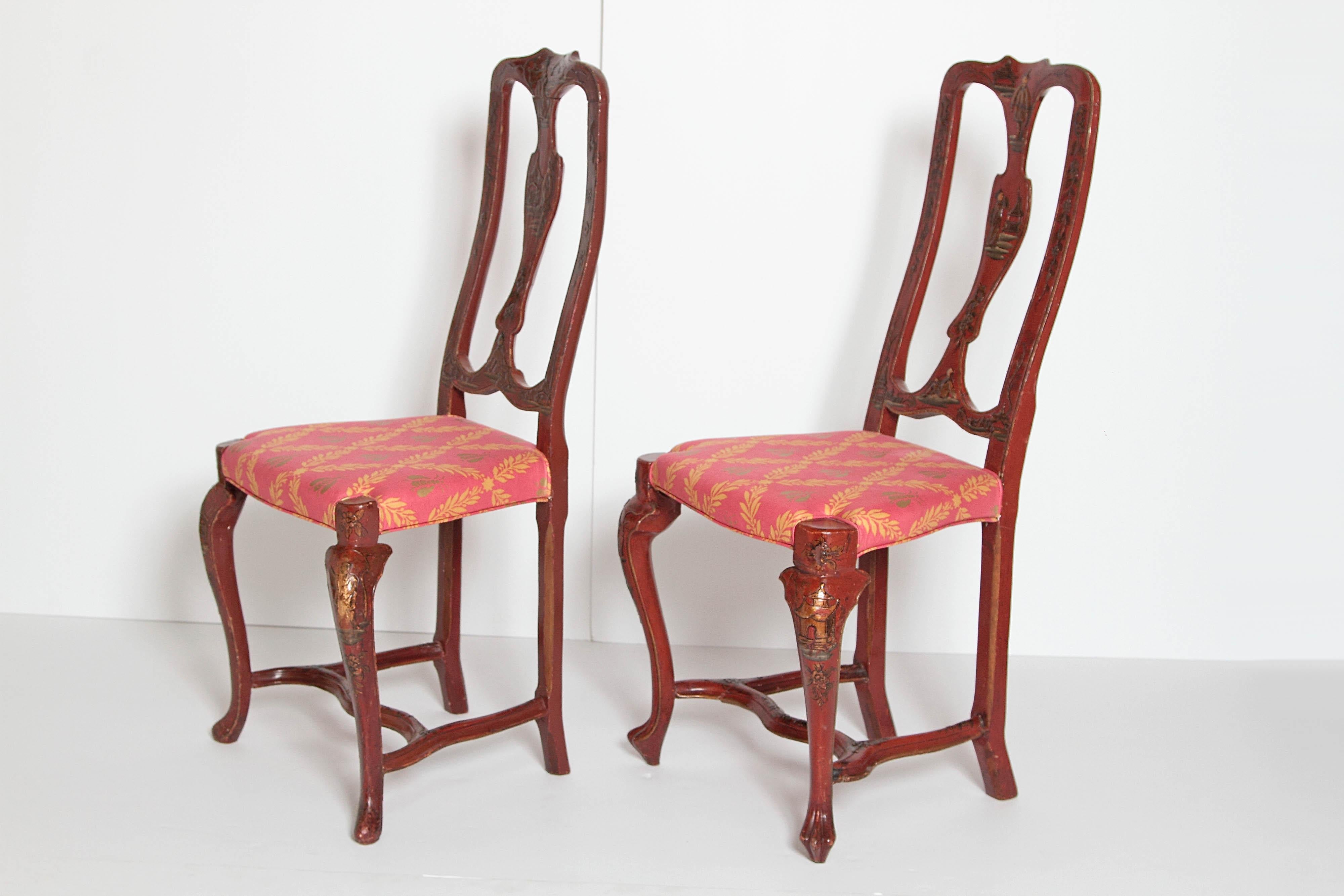 Queen Anne Pair of English Side Chairs