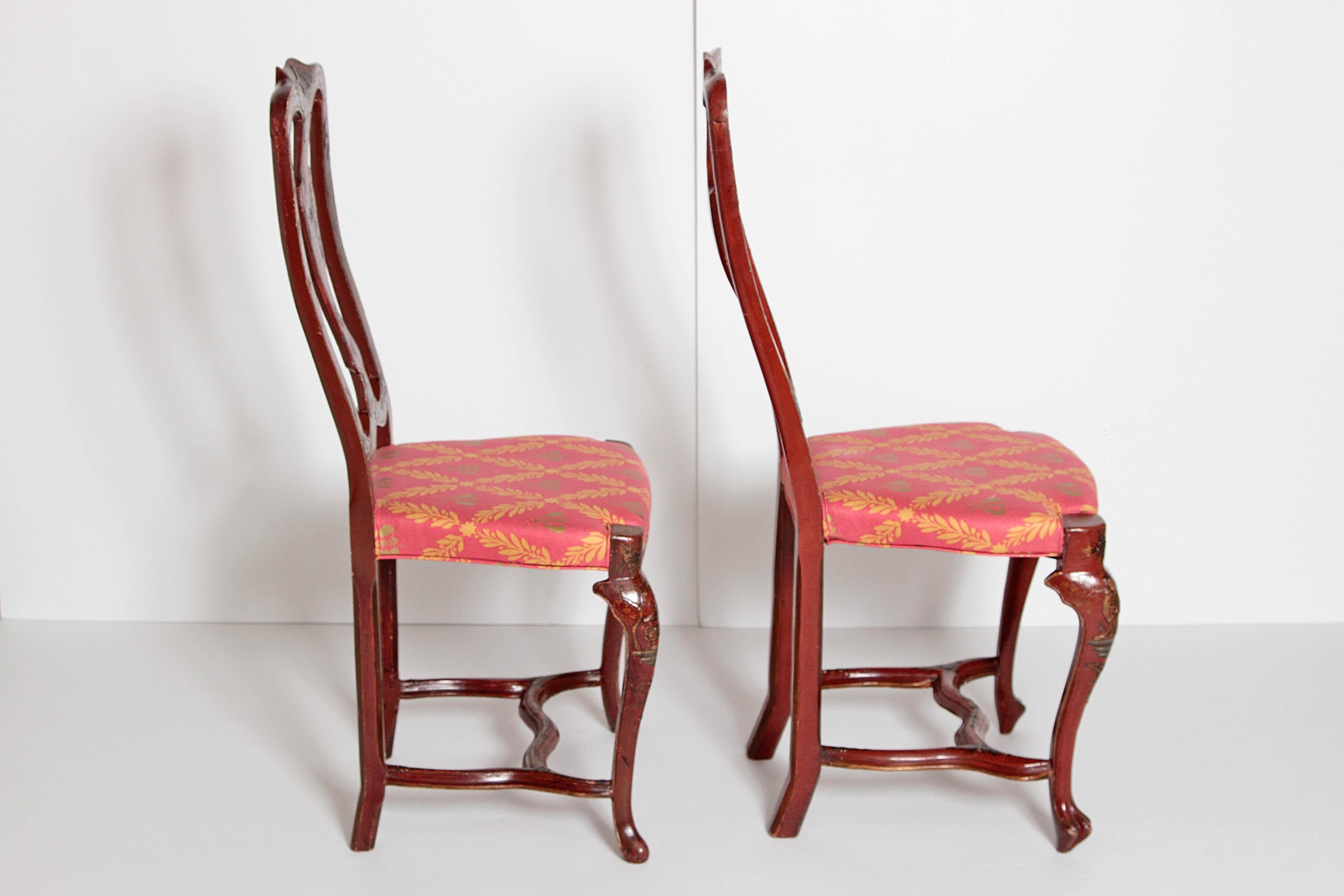 Upholstery Pair of English Side Chairs