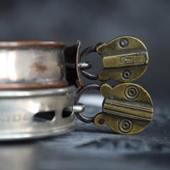 Pair of English Silver and Copper Victorian Dog Collars
