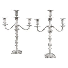 Pair of English Silver Candelabra