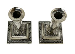 Pair of English Silver Candlesticks by Thomas Bradbury, 1904