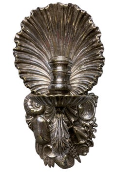 Pair Of English Silver Grotto Wall SConces