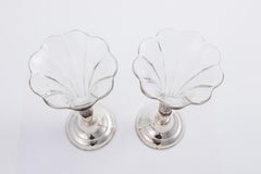 Pair of English Silver Plate Vases, circa 1930s