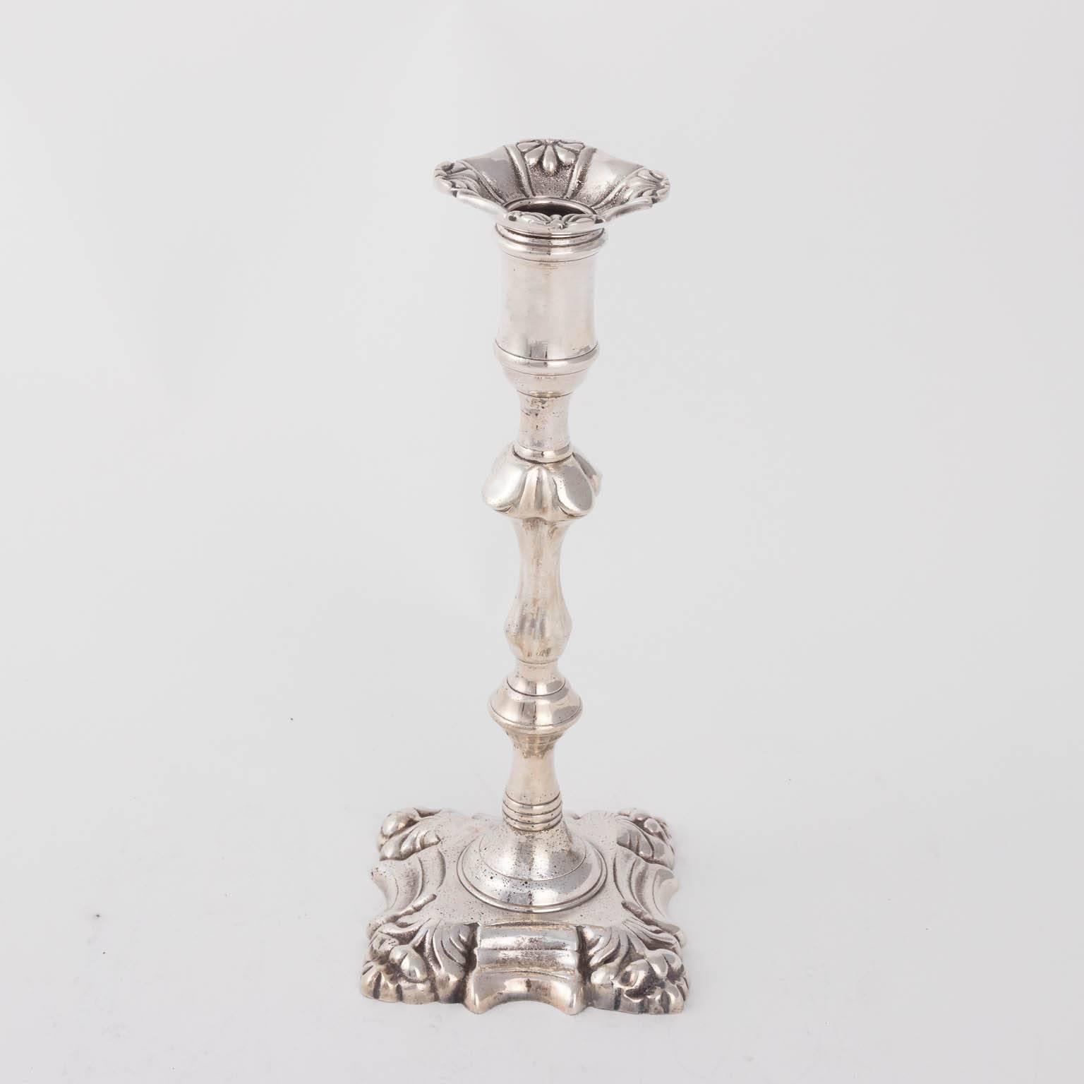 Pair of English Silver Plated Candlesticks 7