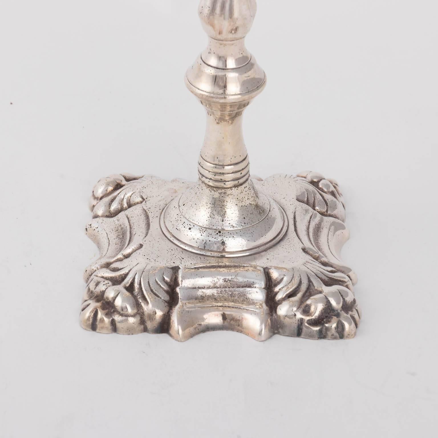 Pair of English Silver Plated Candlesticks 8