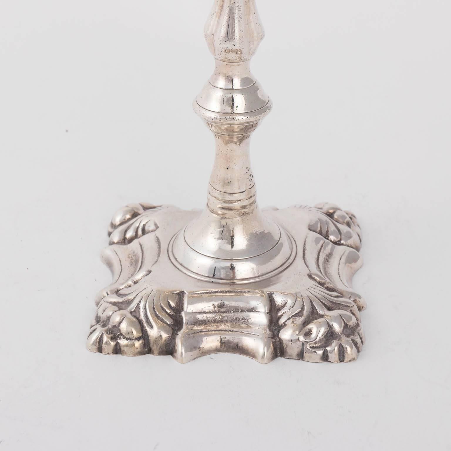 20th Century Pair of English Silver Plated Candlesticks