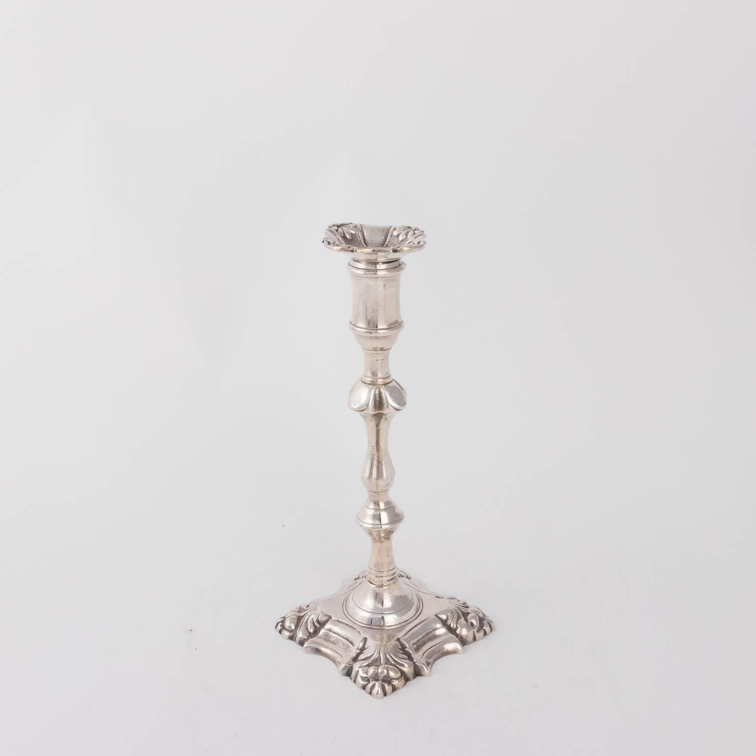 Pair of English Silver Plated Candlesticks 2
