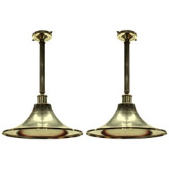 Pair of English Silver Plated Hanging Lights