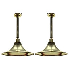 Pair of English Silver Plated Hanging Lights