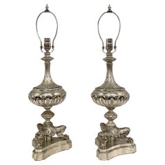 Coppia di lampade inglesi placcate in argento