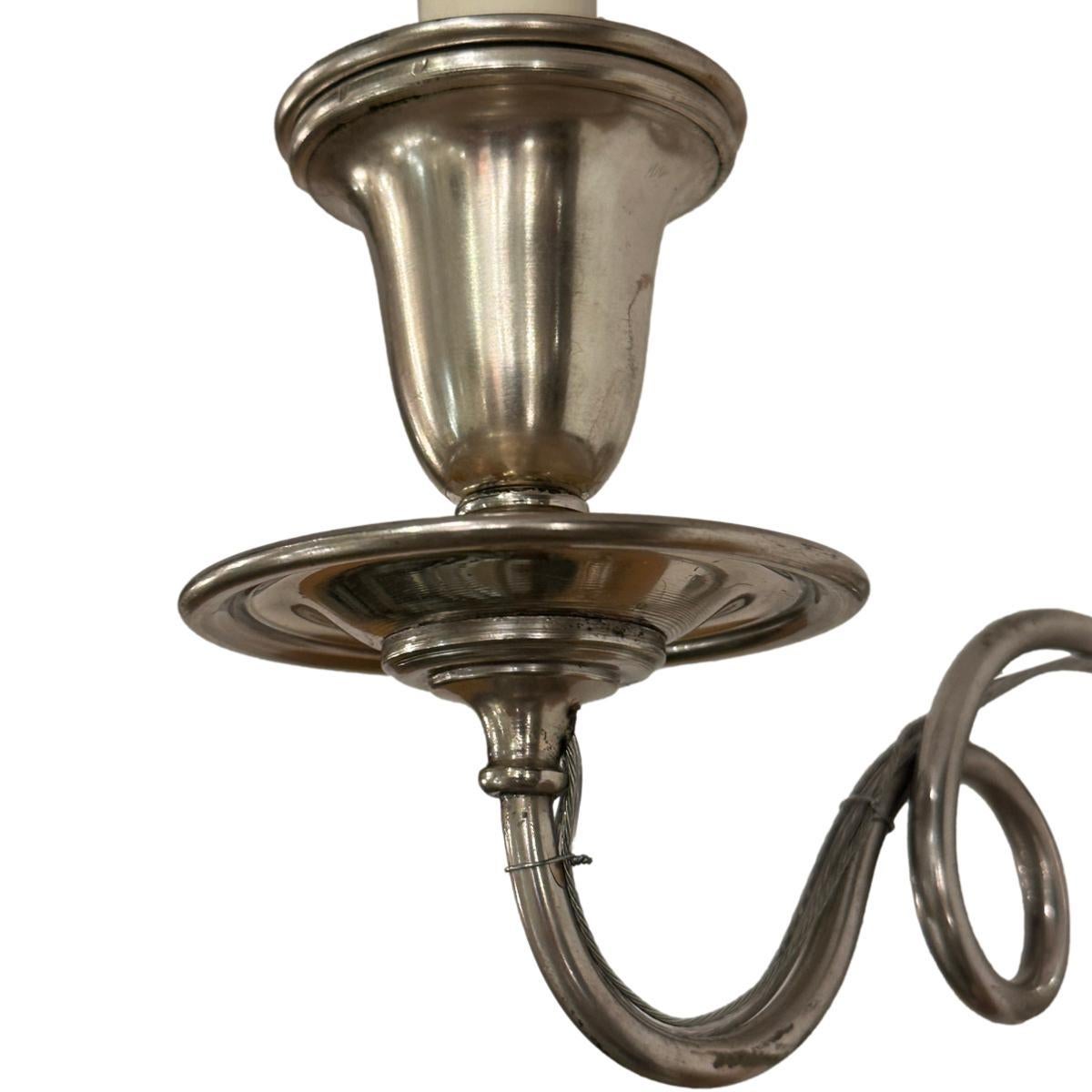 Metal Pair of English Silver Sconces For Sale