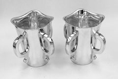 Pair of English Silver Vases