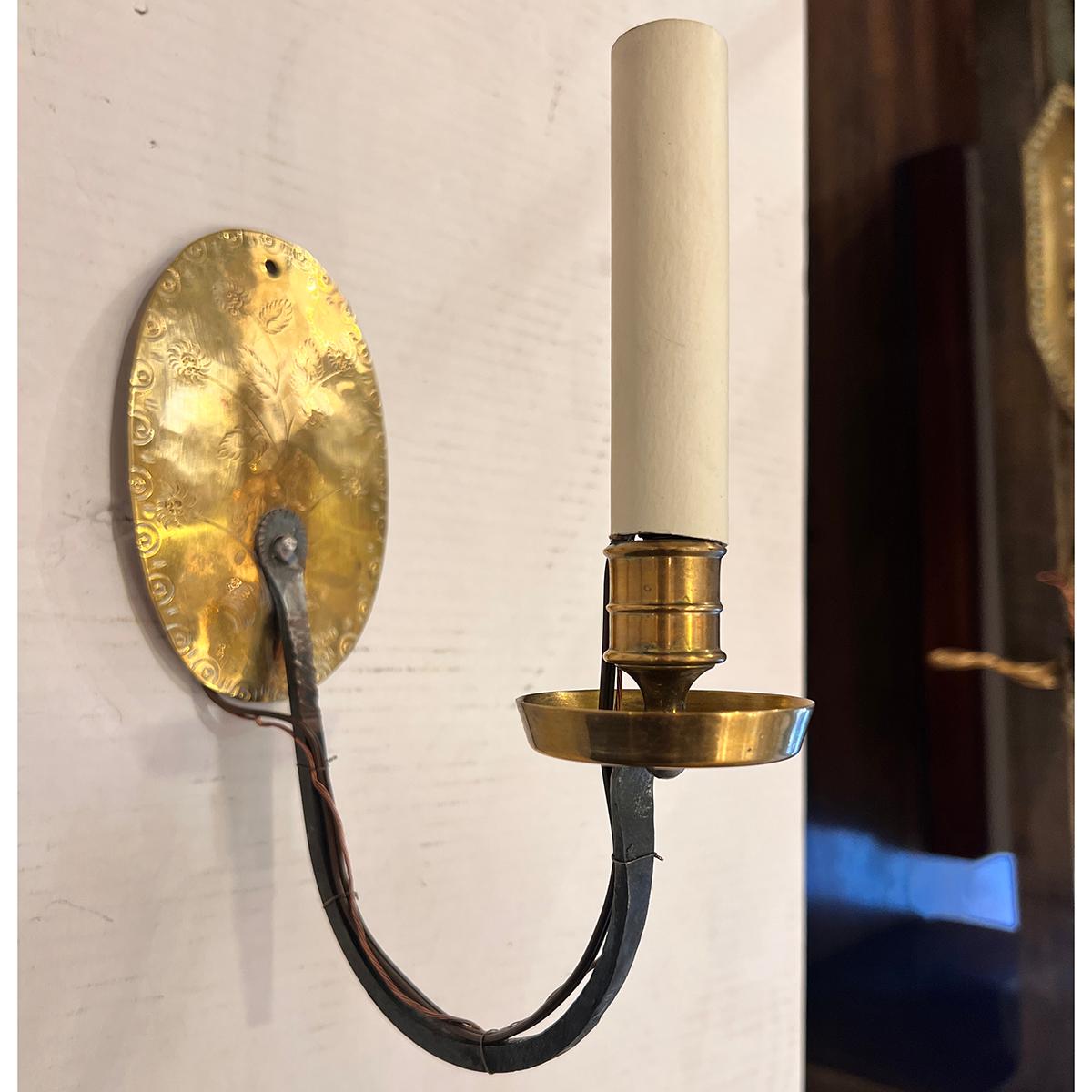 Paire d'appliques anglaises à une seule lumière en vente 1