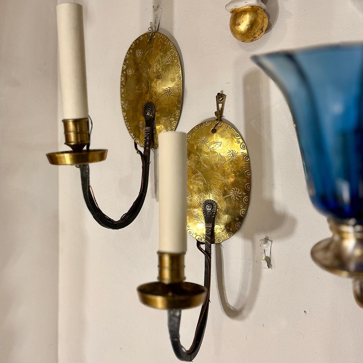 Paire d'appliques anglaises à une seule lumière en vente 2