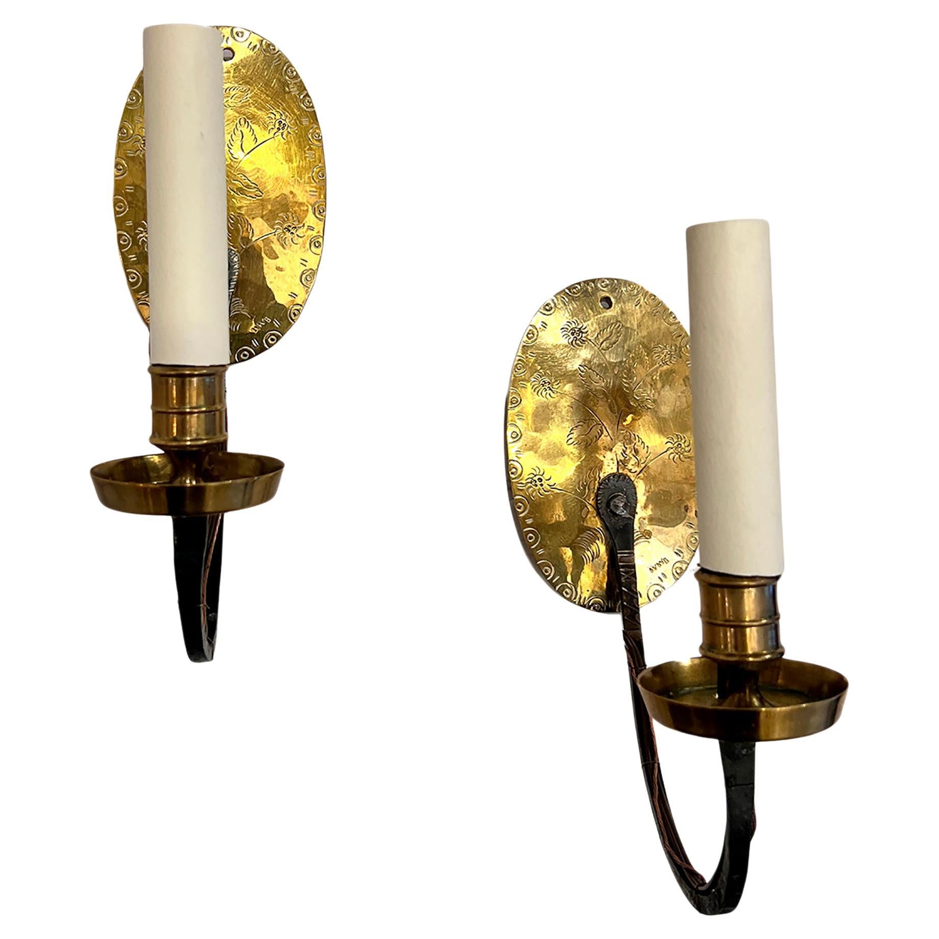 Pair of English Single Light Sconces