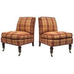 Pair of English Slipper Chairs