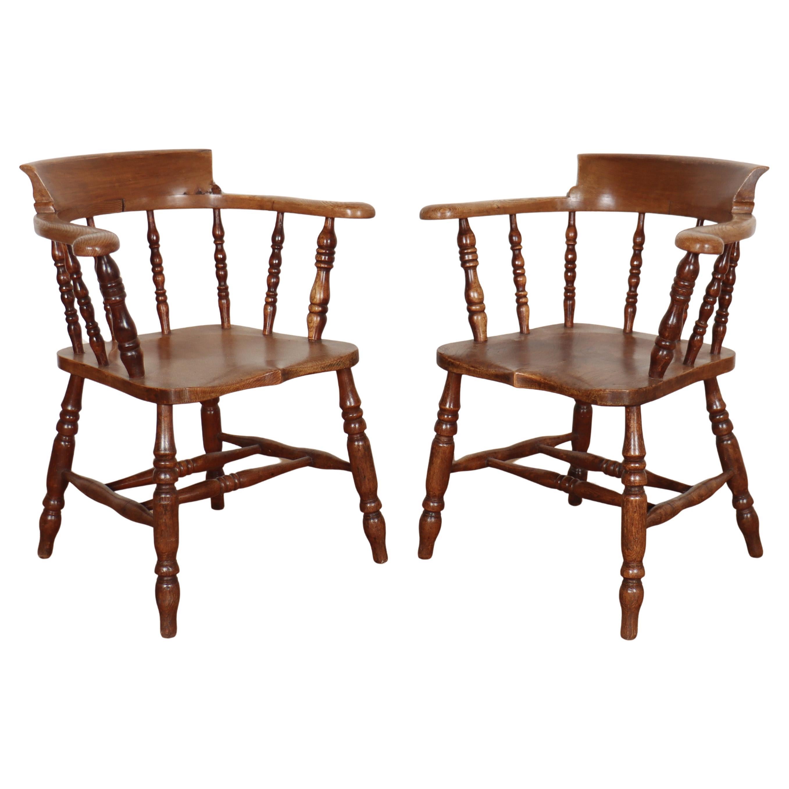 Coppia di poltrone a braccio inglese Smokers Bow