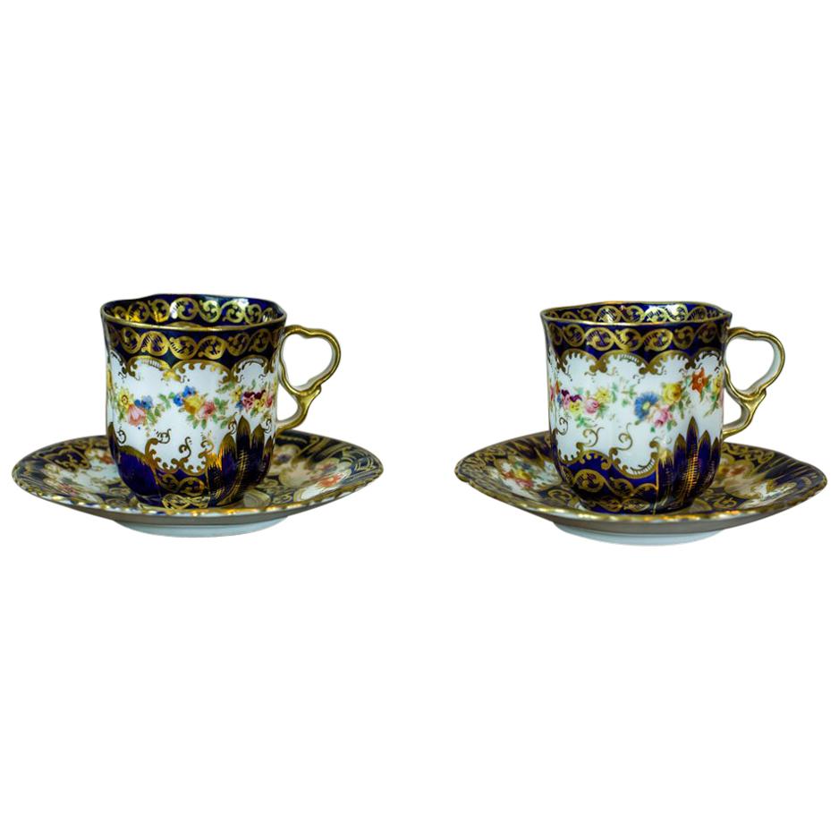 Pair of English Staffordshire Cups from the 19th Century