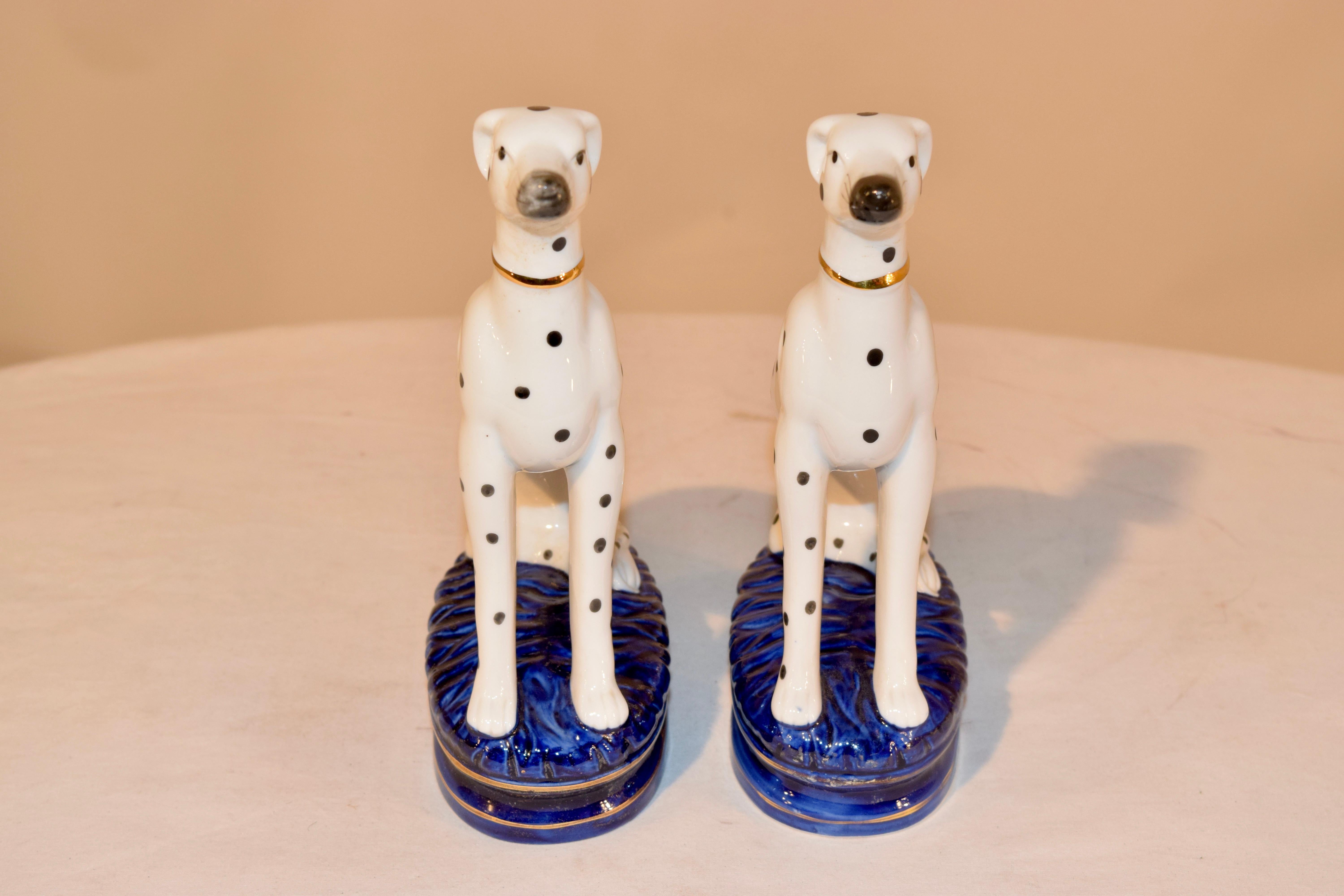 Victorian Pair of English Staffordshire Dalmatians