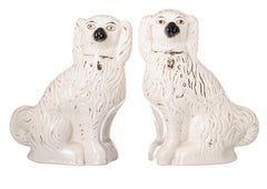PAIR OF ENGLISH STAFFORDSHIRE DOGS 19th Century