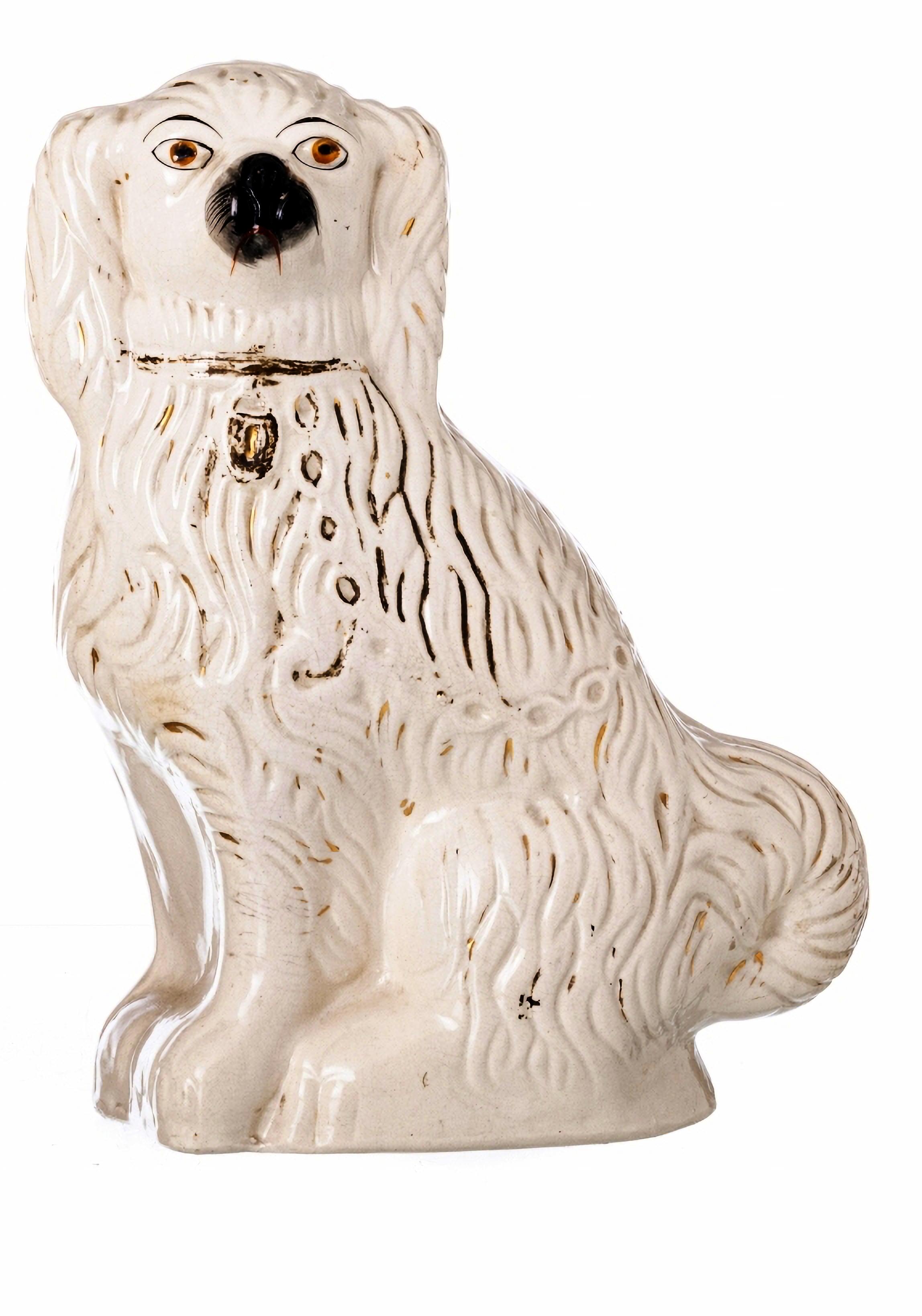 Victorien tardif Paire de DOGS D' STAFFORDSHIRE ENGLISH 19ème siècle en vente