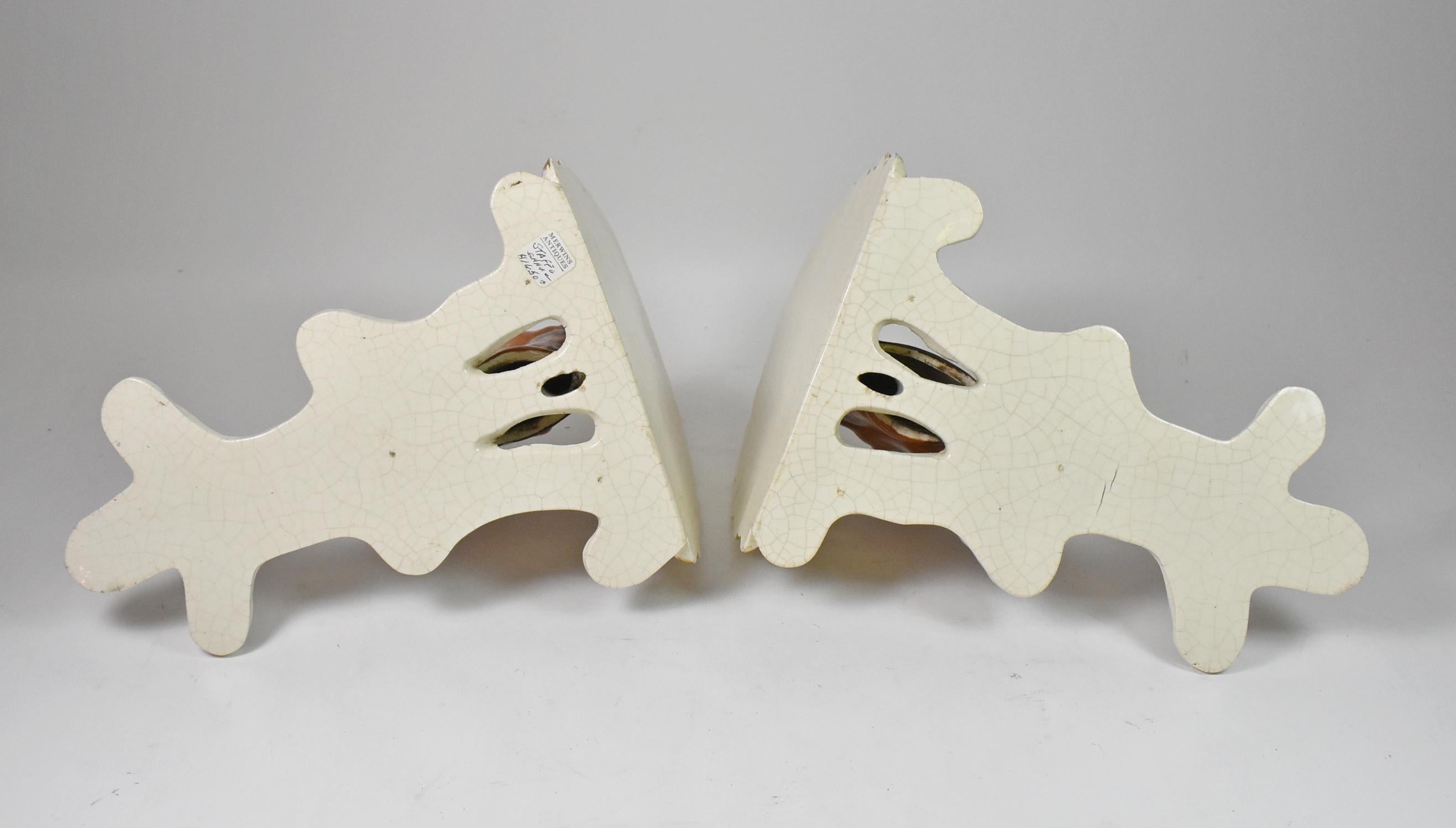 Pair of English Staffordshire Horse Scones For Sale 2