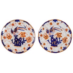 Paire d'assiettes anglaises Staffordshire