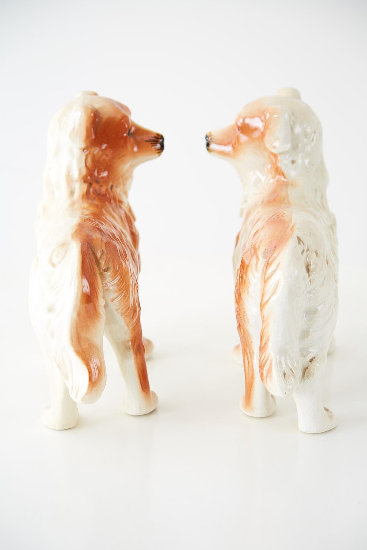 Pair of English Staffordshire Standing Dogs 6