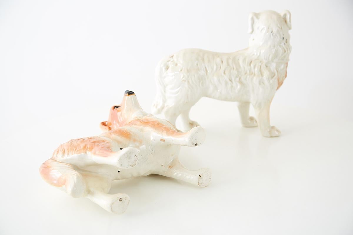 Pair of English Staffordshire Standing Dogs 8