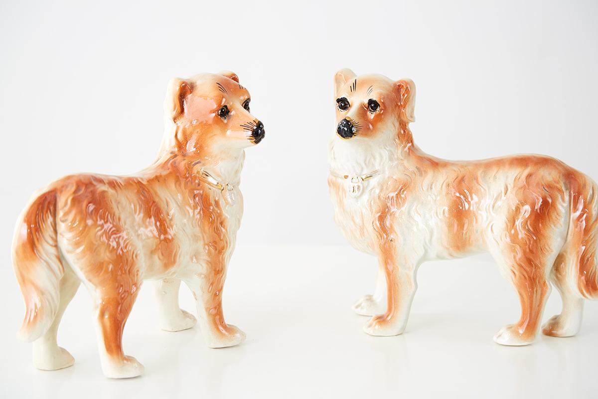 Pair of English Staffordshire Standing Dogs 2