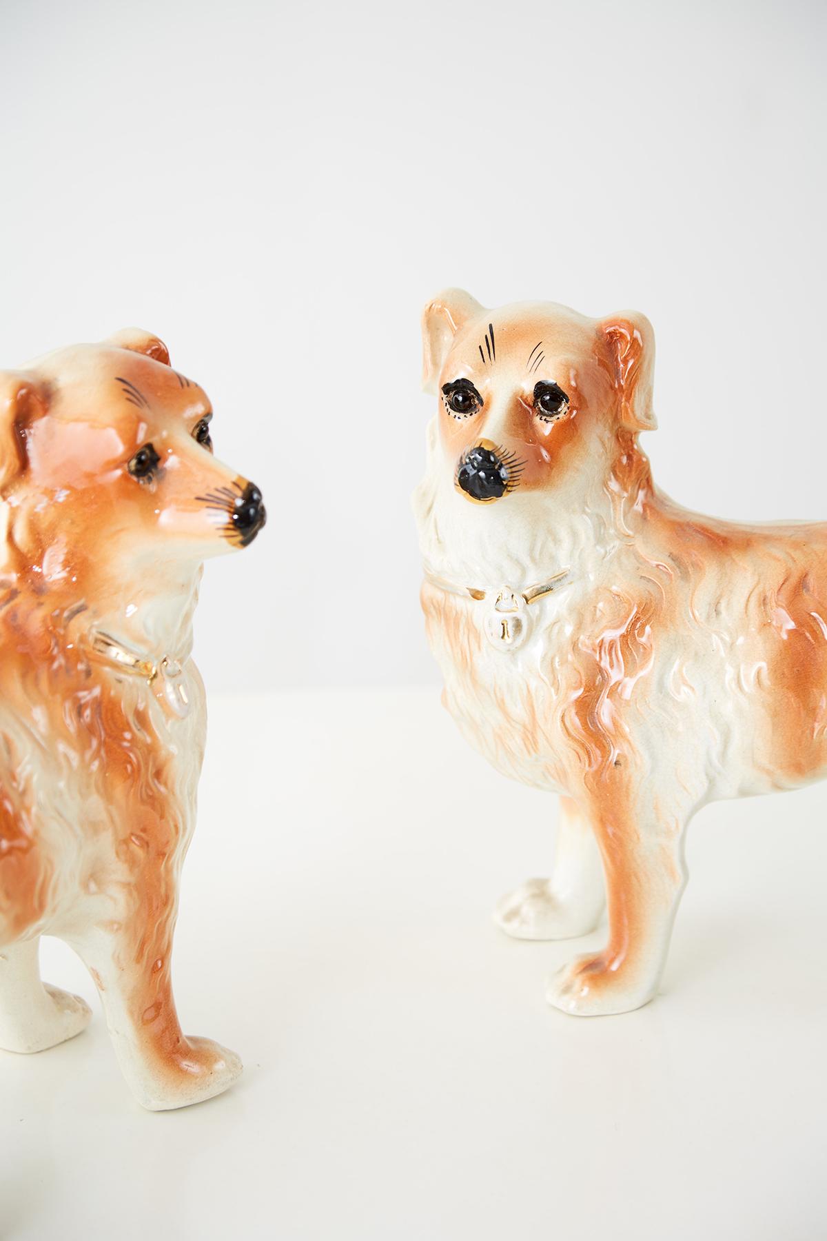 Pair of English Staffordshire Standing Dogs 3