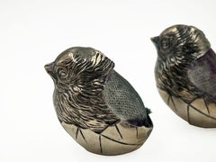 Pair of English Sterling Silver Chick Pincushions