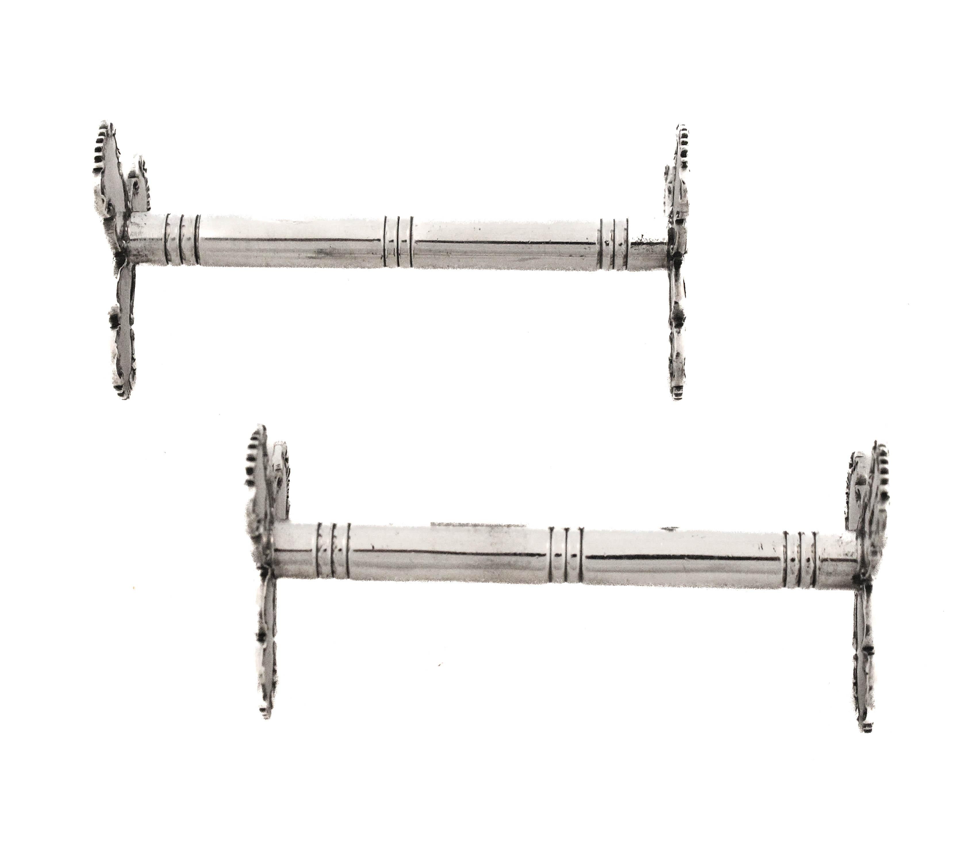 Mid-19th Century Pair of English Sterling Silver Knife Rests For Sale