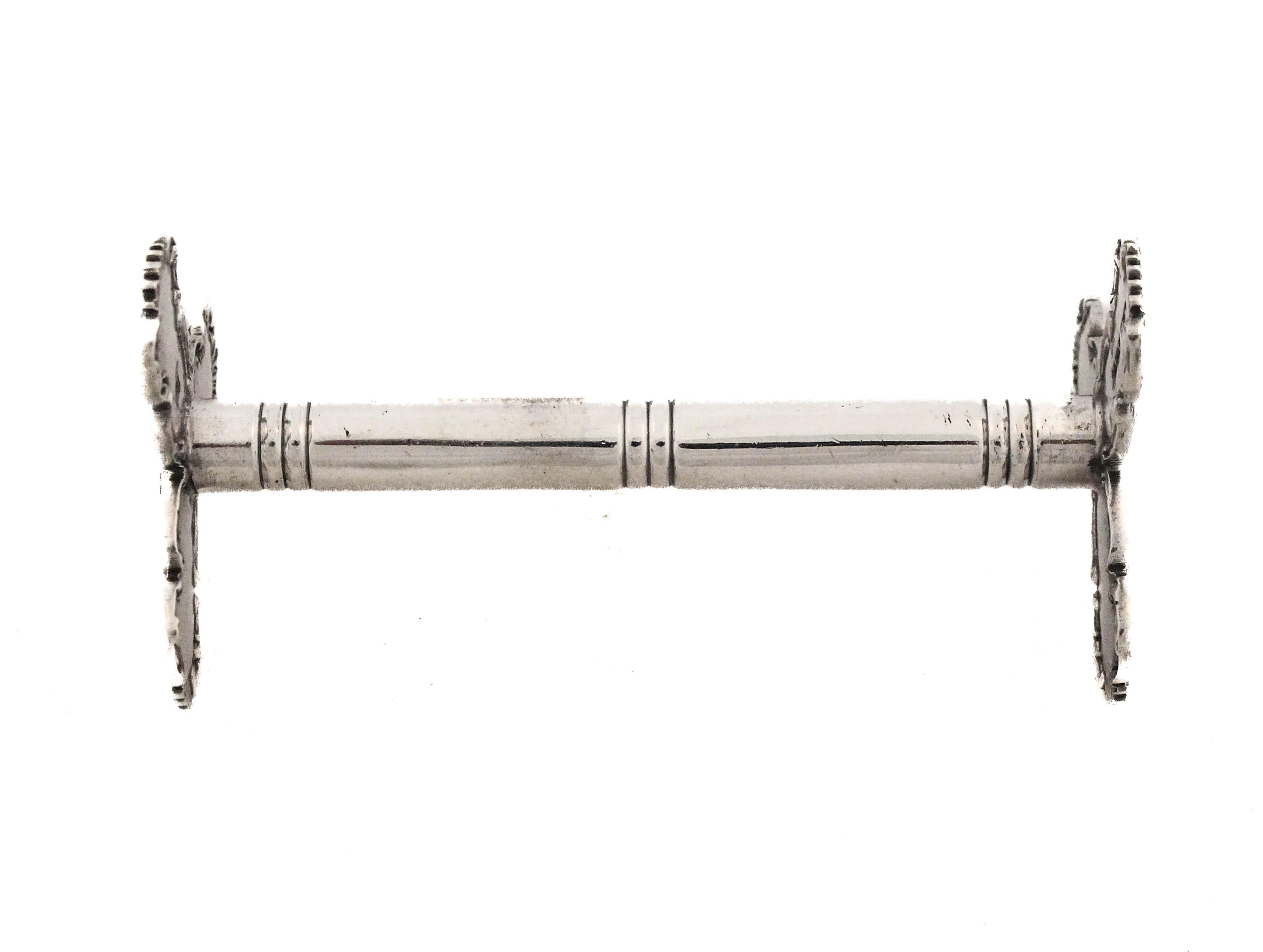 Pair of English Sterling Silver Knife Rests For Sale 1