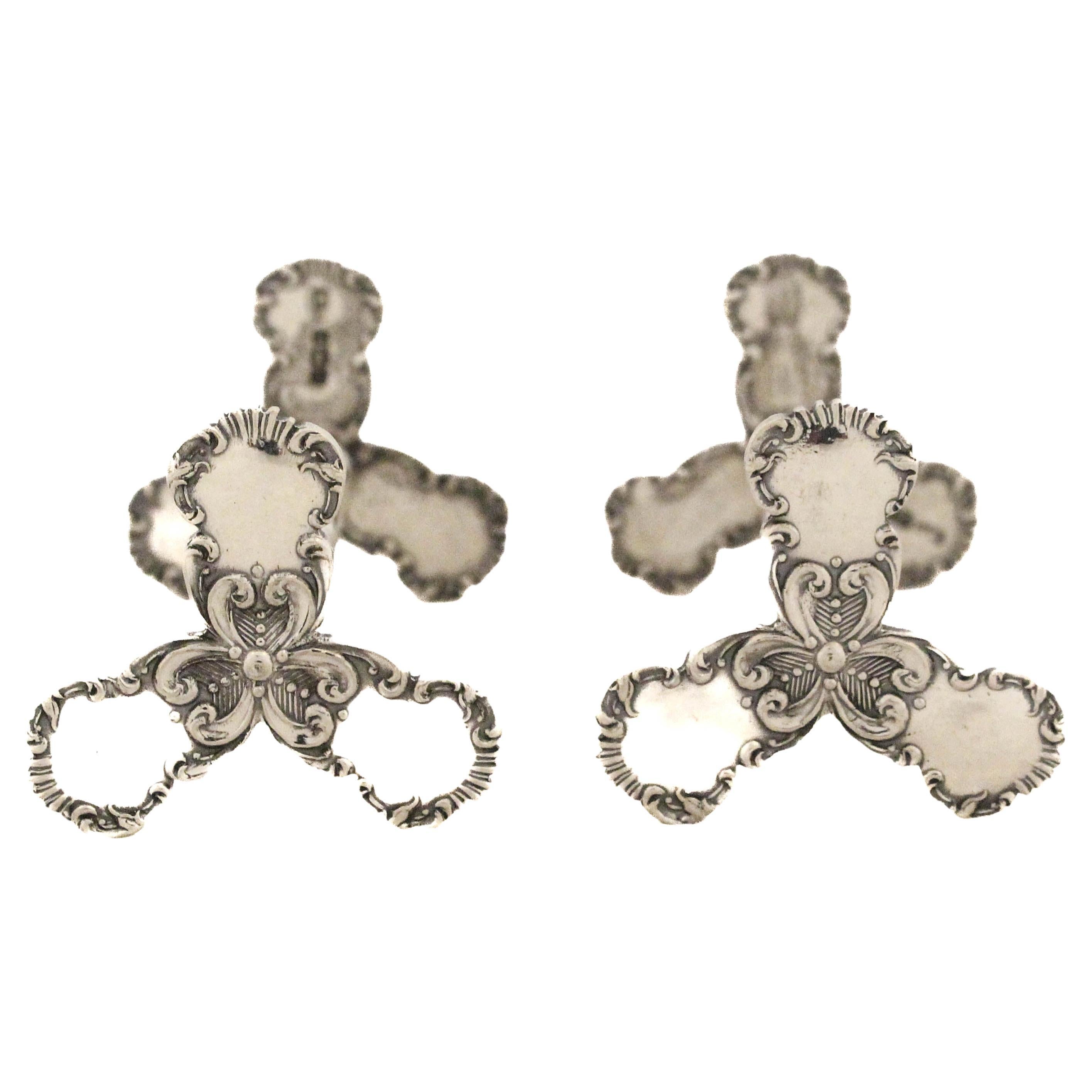 Pair of English Sterling Silver Knife Rests For Sale