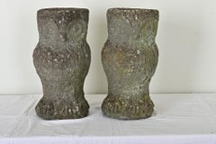 Pair of English Stone Owl Planters