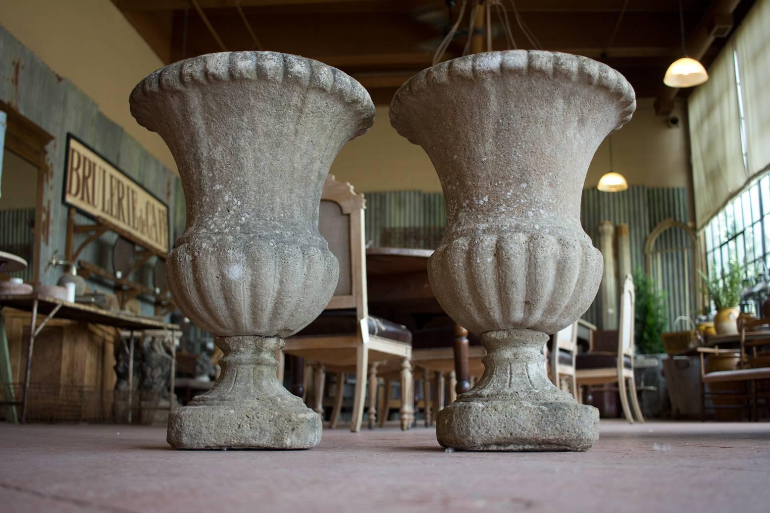 British Pair of English Stone Urns