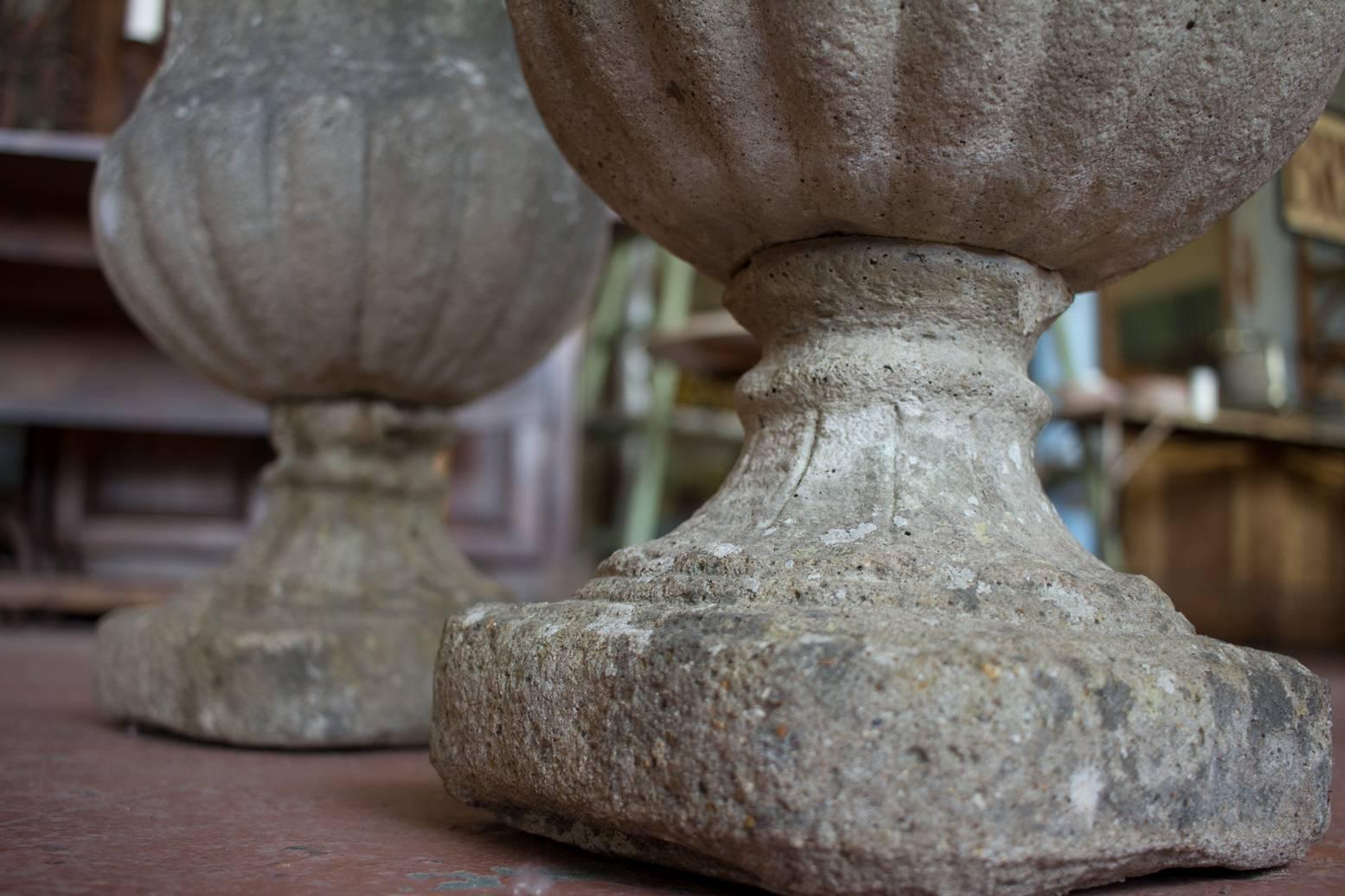 Pair of English Stone Urns 1