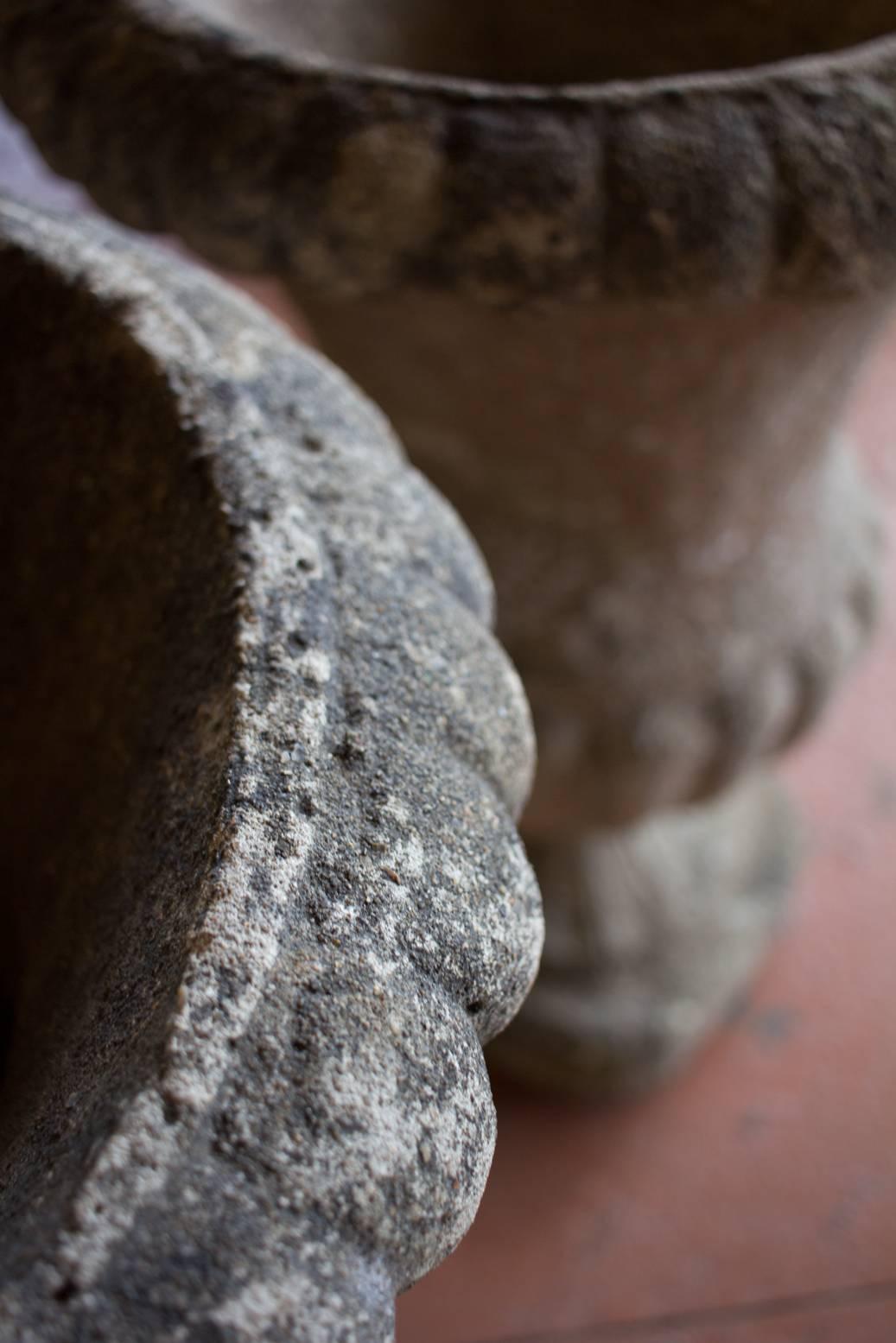 Pair of English Stone Urns 3