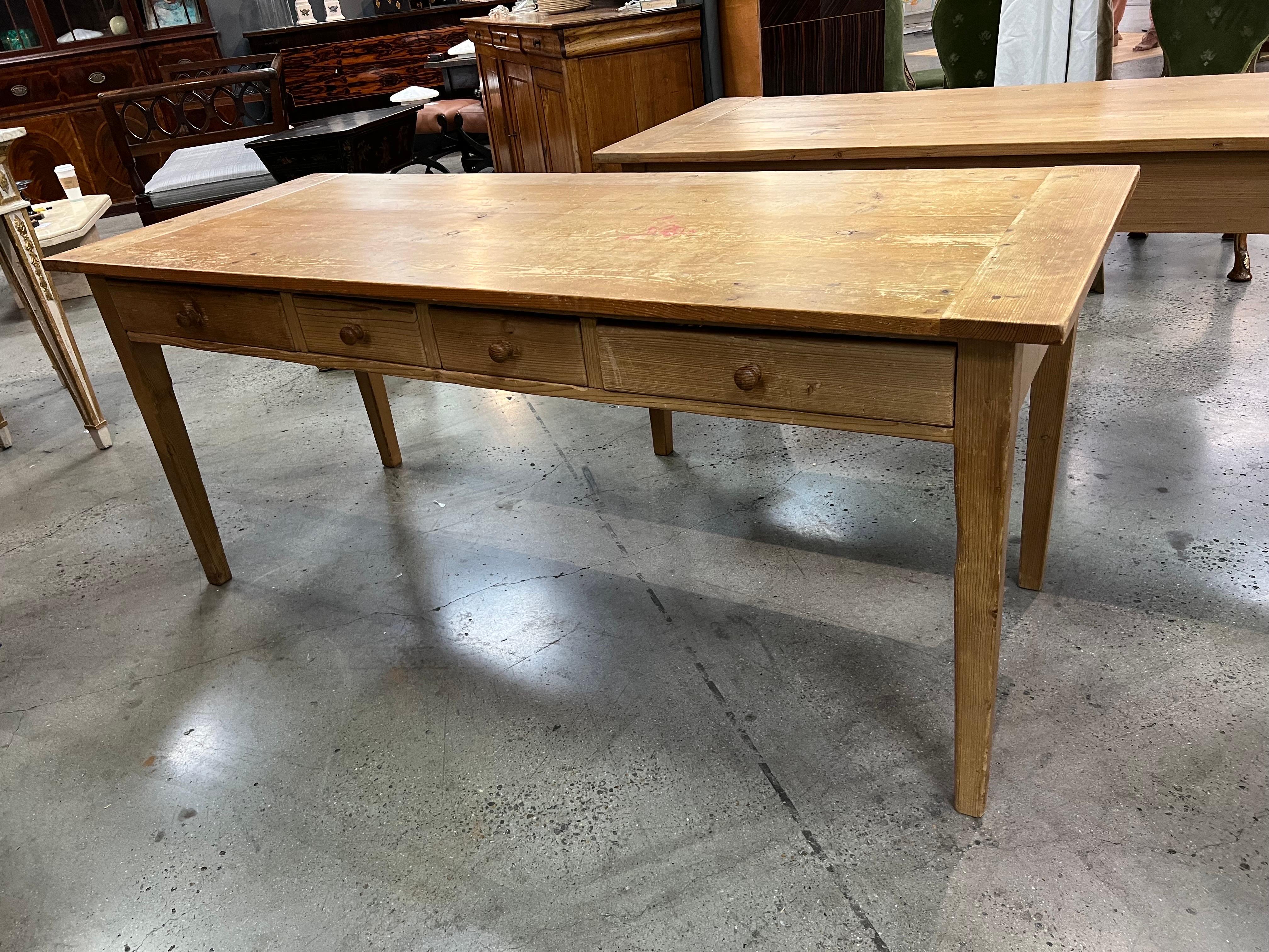 Pair of English Stripped Pine Tables 'Sold Individually' For Sale 2