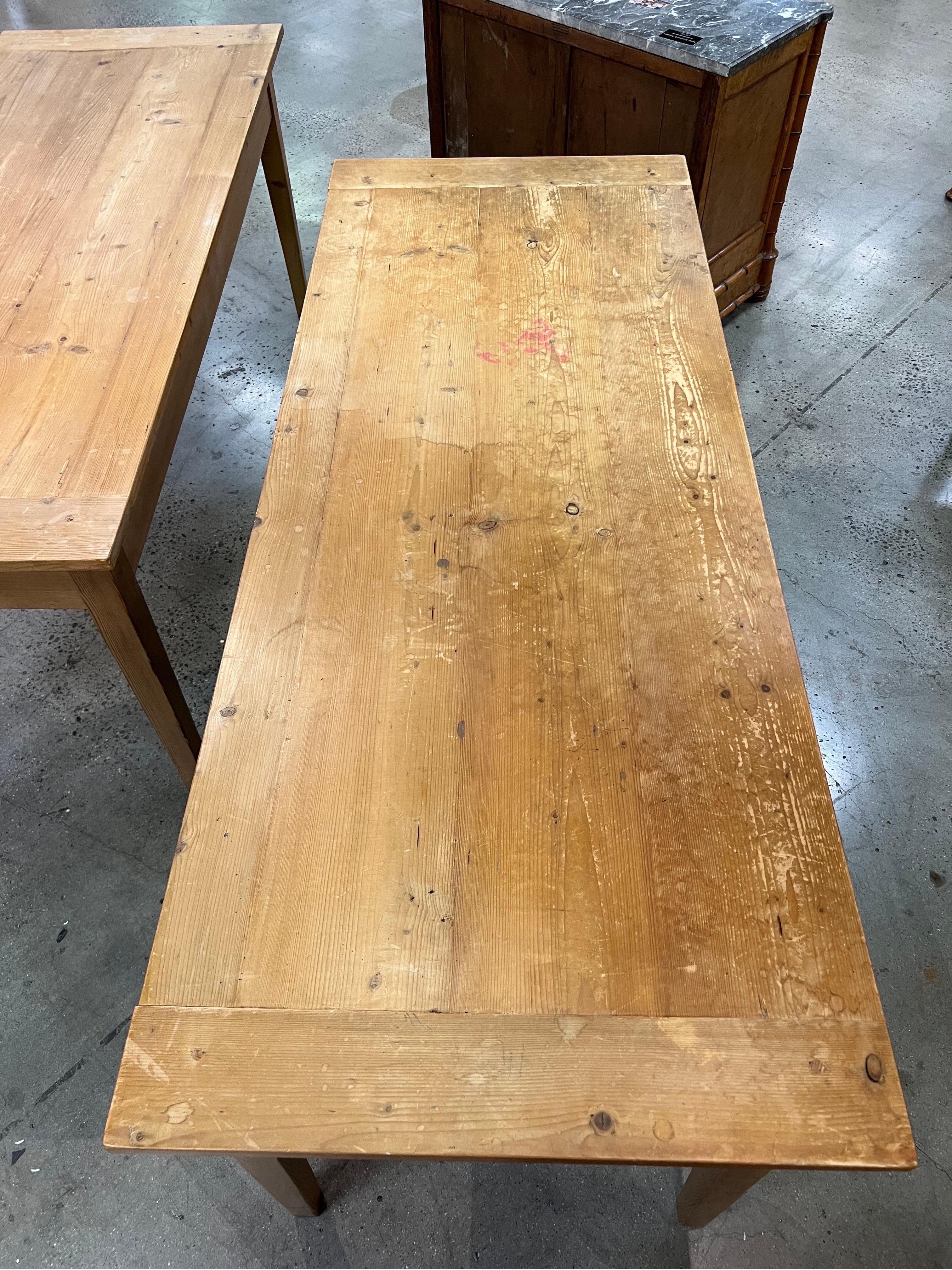 Pair of English Stripped Pine Tables 'Sold Individually' For Sale 5